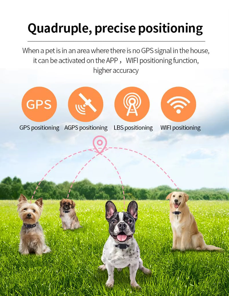 Waterproof Pet GPS Tracker, Location Adjustable Collar, Real-Time Call, Remote Control GPS Locator for Cats and Dogs, GSM, AGPS,