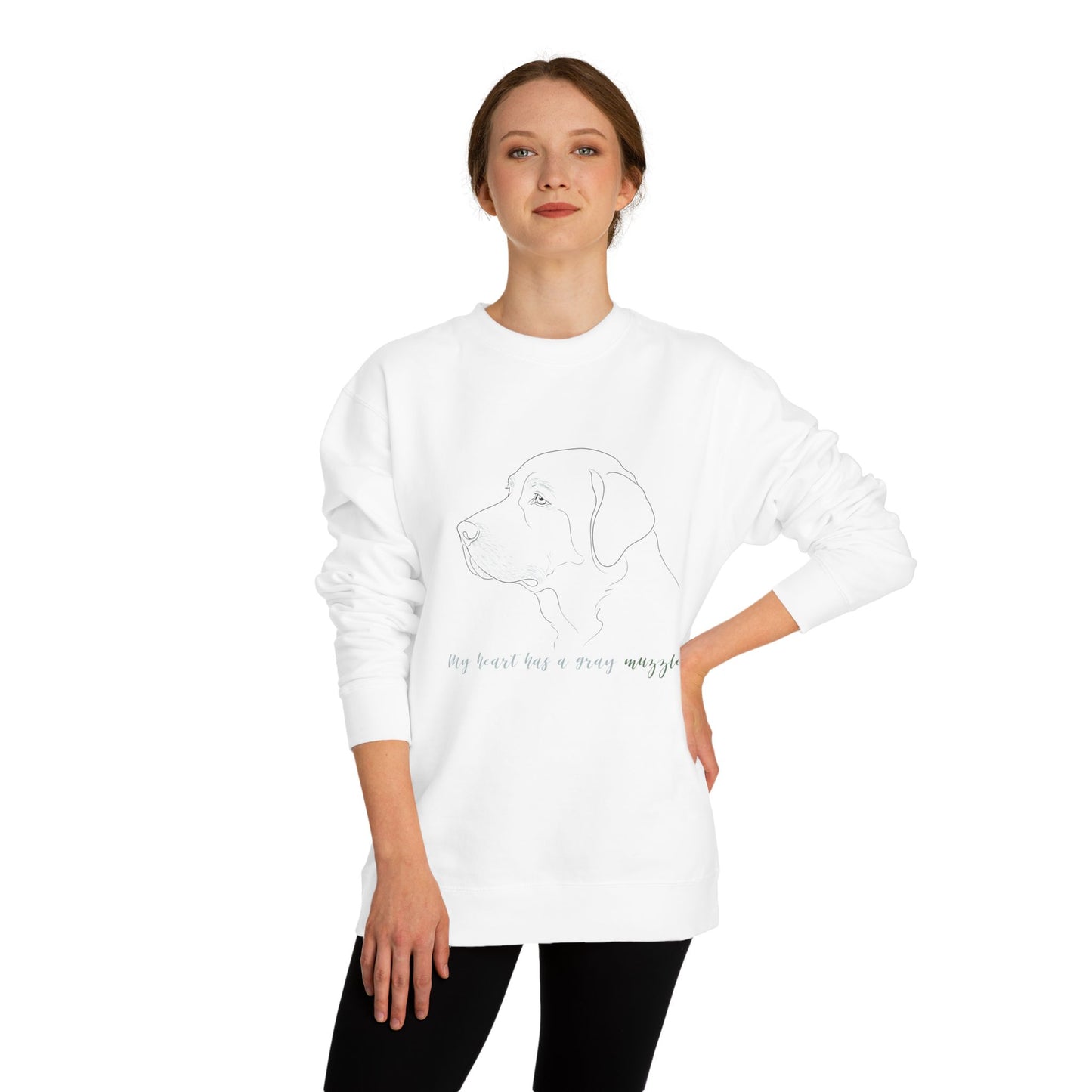 Gray Muzzle Senior Dog Mom Shirt – 'My Heart Has a Gray Muzzle' Gift for Dog Lovers, Old Dog Lover Sweatshirt