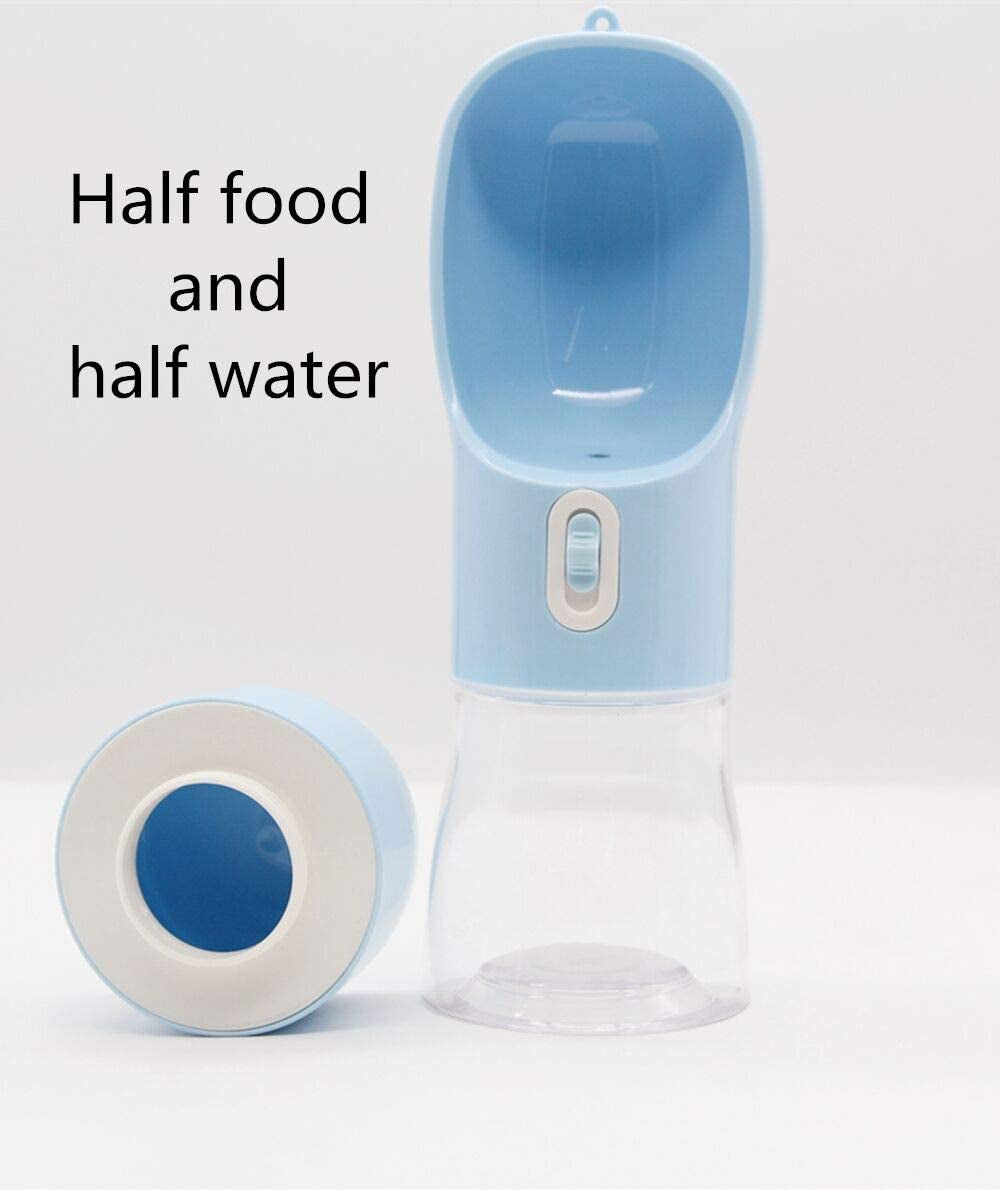 Leakproof Outdoor Dog Water Bottle with Built-In Food Container – Travel Friendly