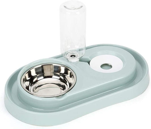 Spill-proof cat dog bowl Feeding Station – Auto Water Dispenser for Dogs & Cats Green