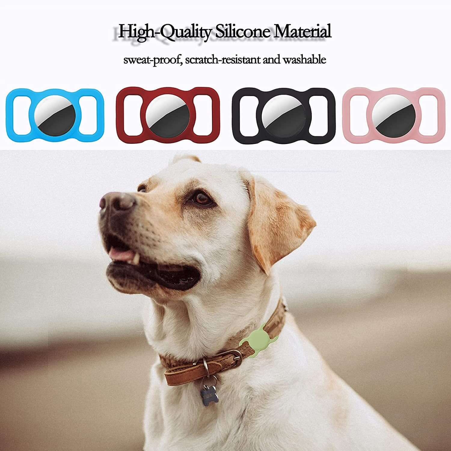 Silicone AirTag Case for Pets – Fits Dog & Cat Collars, Anti-Scratch & Secure