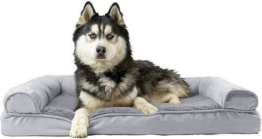 Large Cooling Gel Orthopedic Dog Bed – Sofa with Bolsters & Washable Cover