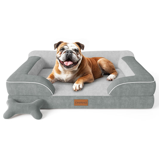 Large Cooling Gel Orthopedic Dog Bed – Sofa with Bolsters & Washable Cover