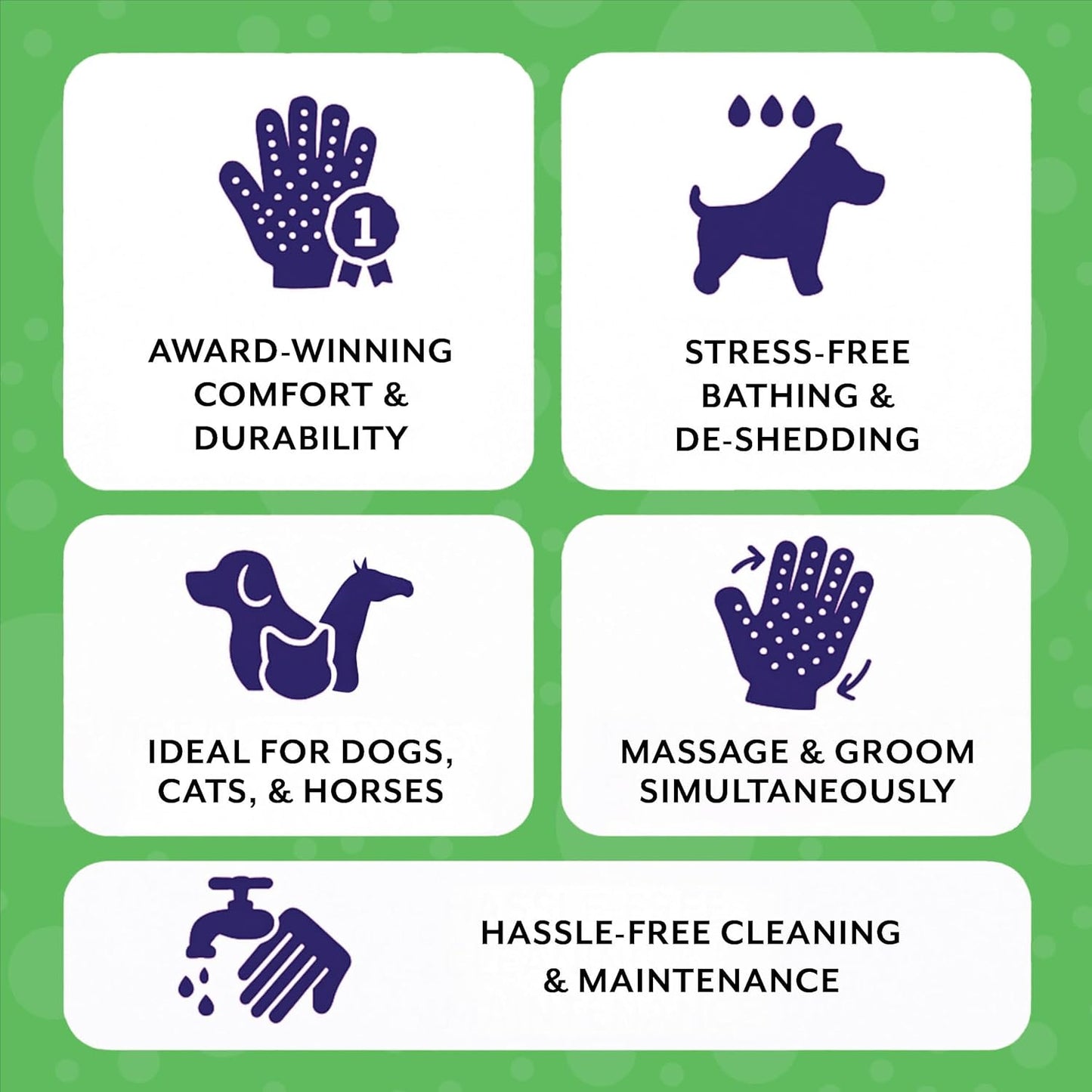 Pet Grooming Gloves - Patented #1 Ranked, Award Winning Shedding, Bathing, & Hair Remover Gloves - Gentle Brush for Cats, Dogs, and Horses (Grey, Small)