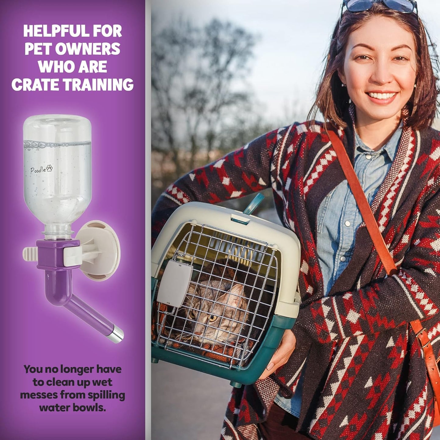 Gravity-Fed Cage Water Dispenser – Leak-Proof Spout for Dogs, Cats & Small Animals - Petgrove Online