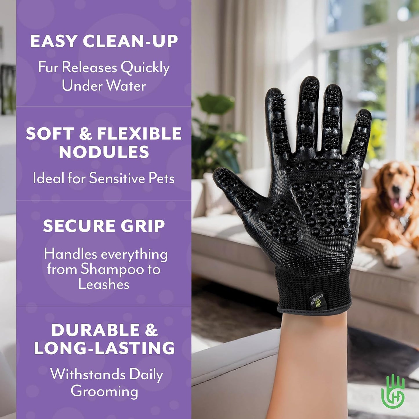 Pet Grooming Gloves - Patented #1 Ranked, Award Winning Shedding, Bathing, & Hair Remover Gloves - Gentle Brush for Cats, Dogs, and Horses (Grey, Small)