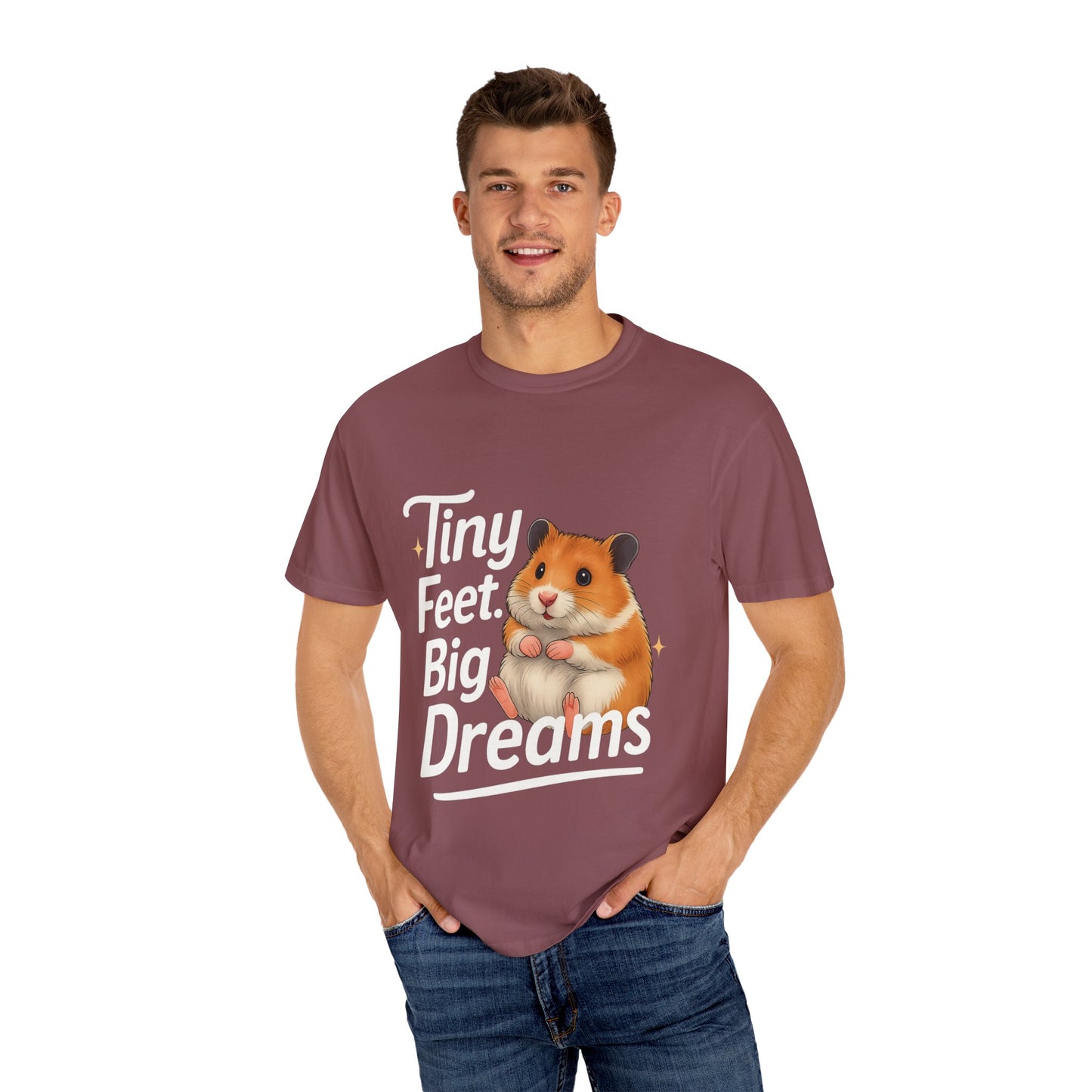 Tiny Feet, Big Dreams T-shirt | Cute Animal Tee, Gift for Hamster Lovers, Funny Pet Shirt, Unisex Casual Wear