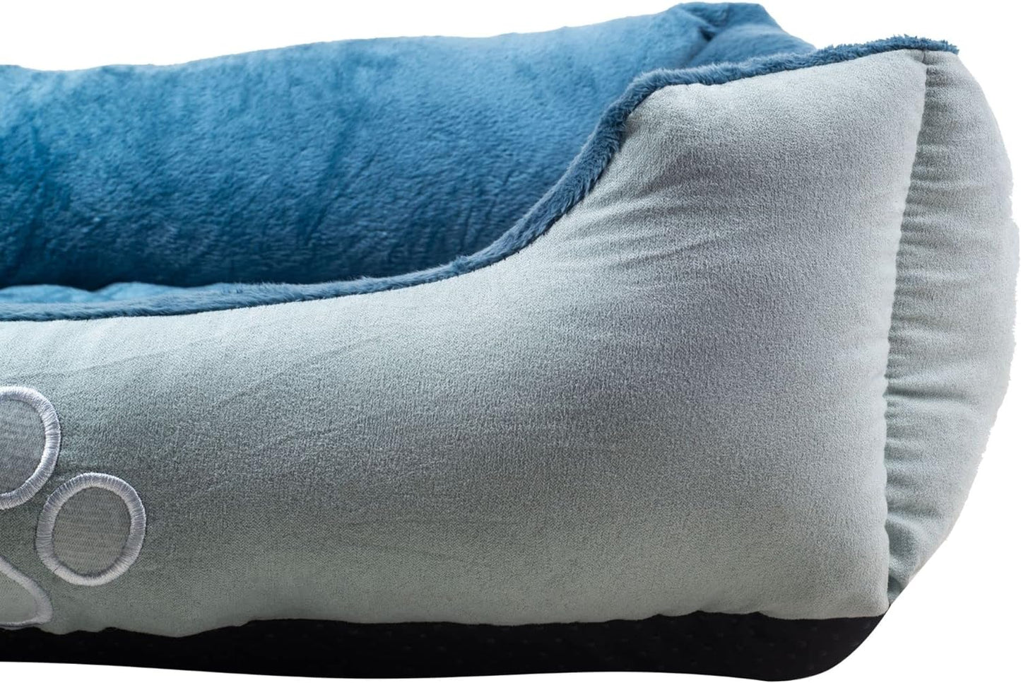 Orthopedic Rectangle Dog Bed – Medium Size with Bolsters (25"x21", Blue)