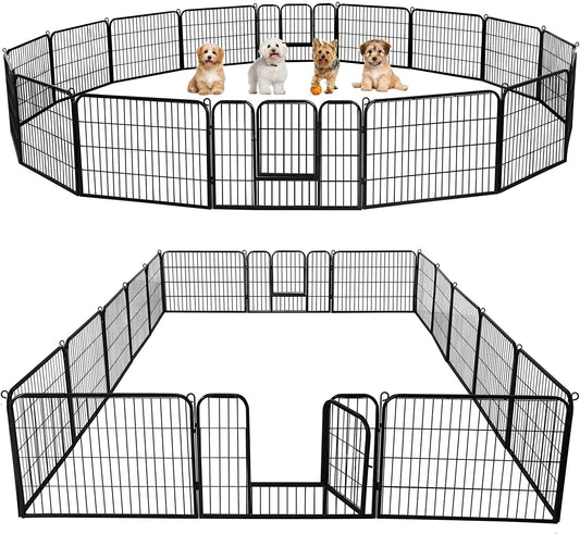 24'' Heavy-Duty Dog Playpen – Foldable 16 Panel Pet Fence 16 Panels 24"