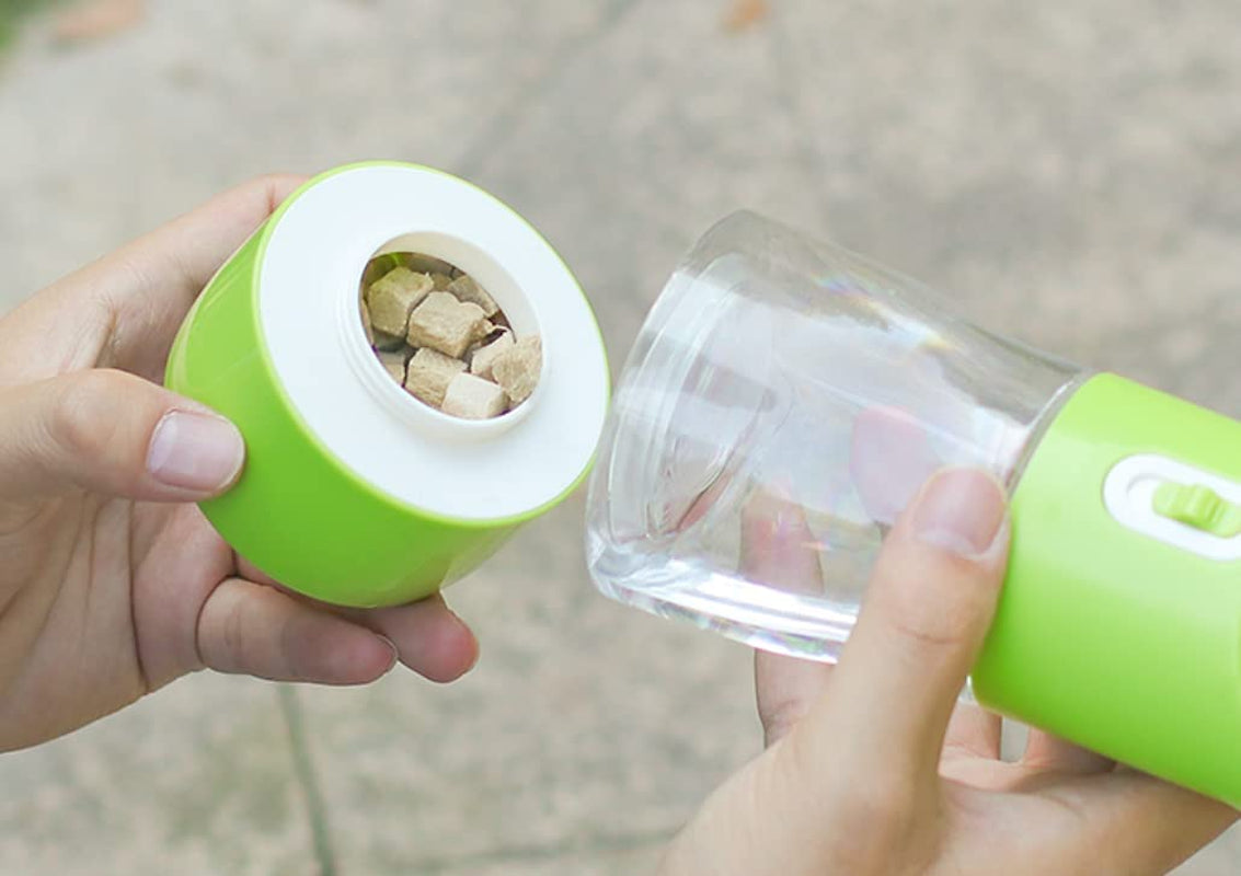 Leakproof Pink Portable Dog Water Bottle with Built-In Travel Bowl