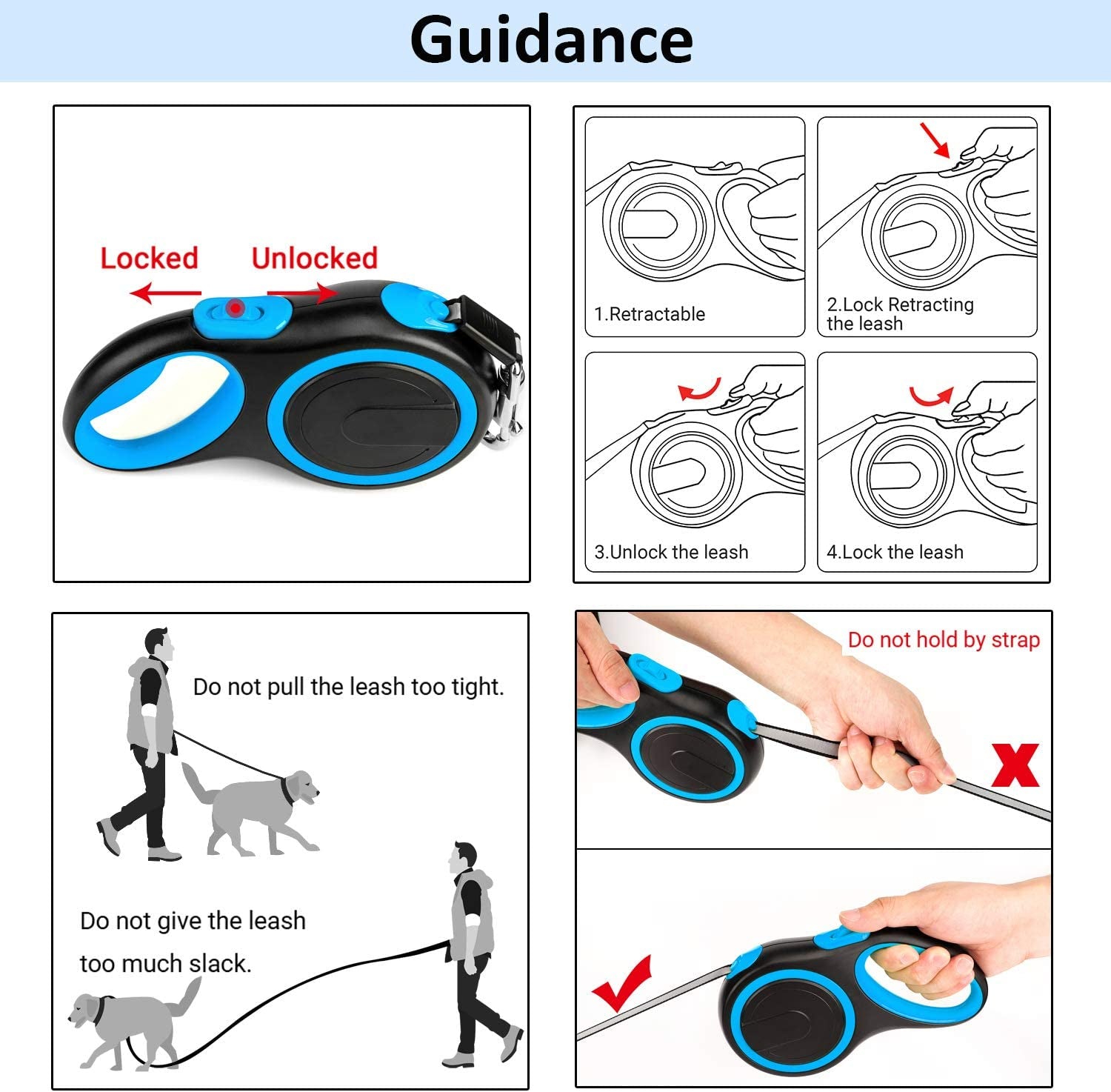 26ft Heavy-Duty Retractable Dog Leash – Tangle-Free with One-Hand Lock