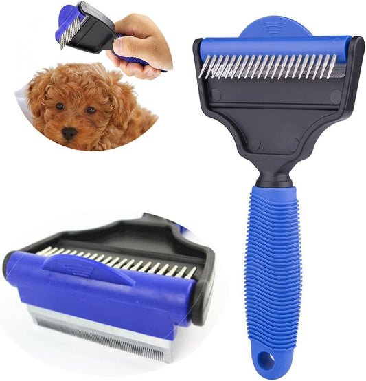 Heavy-Duty Deshedding Rake – Grooming Tool for Dogs, Cats & Horses Blue