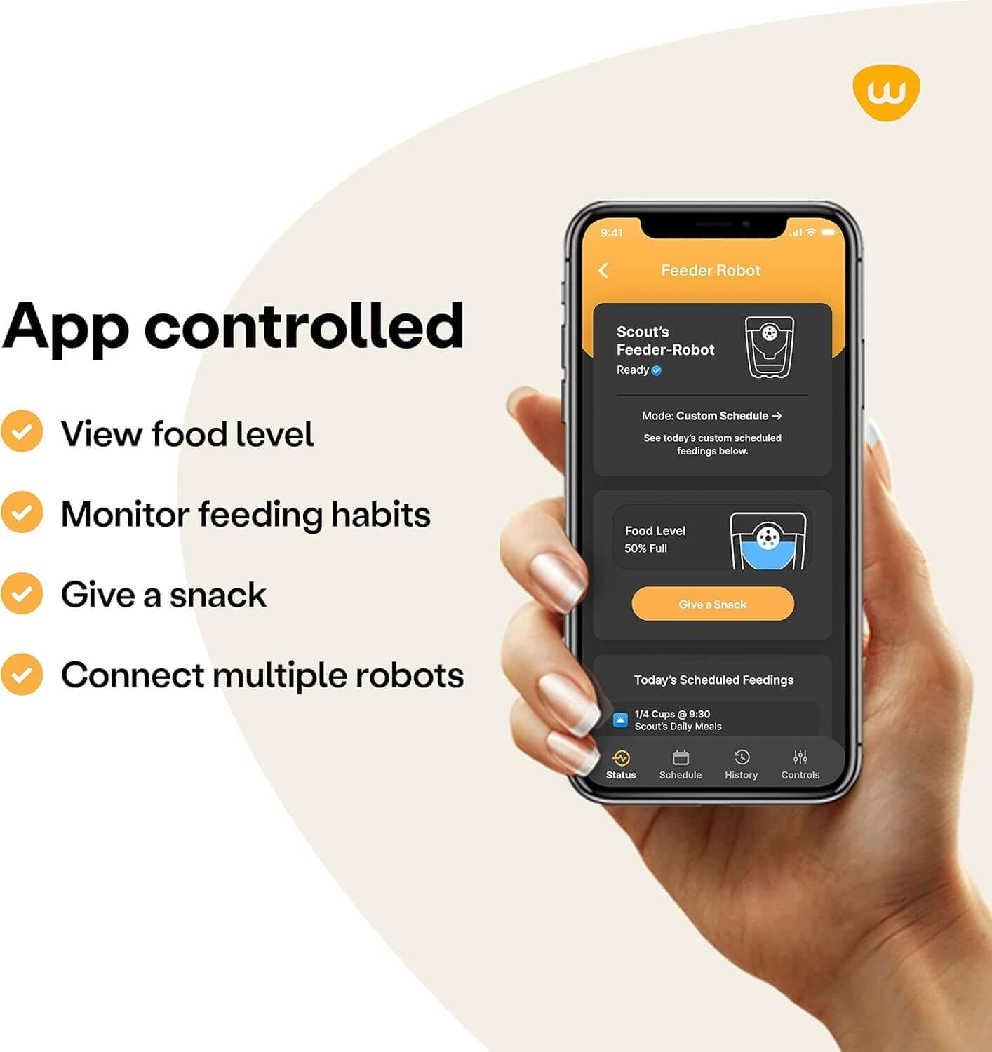 Feeder-Robot Smart Automatic Pet Feeder – Wi-Fi Enabled with Backup Battery