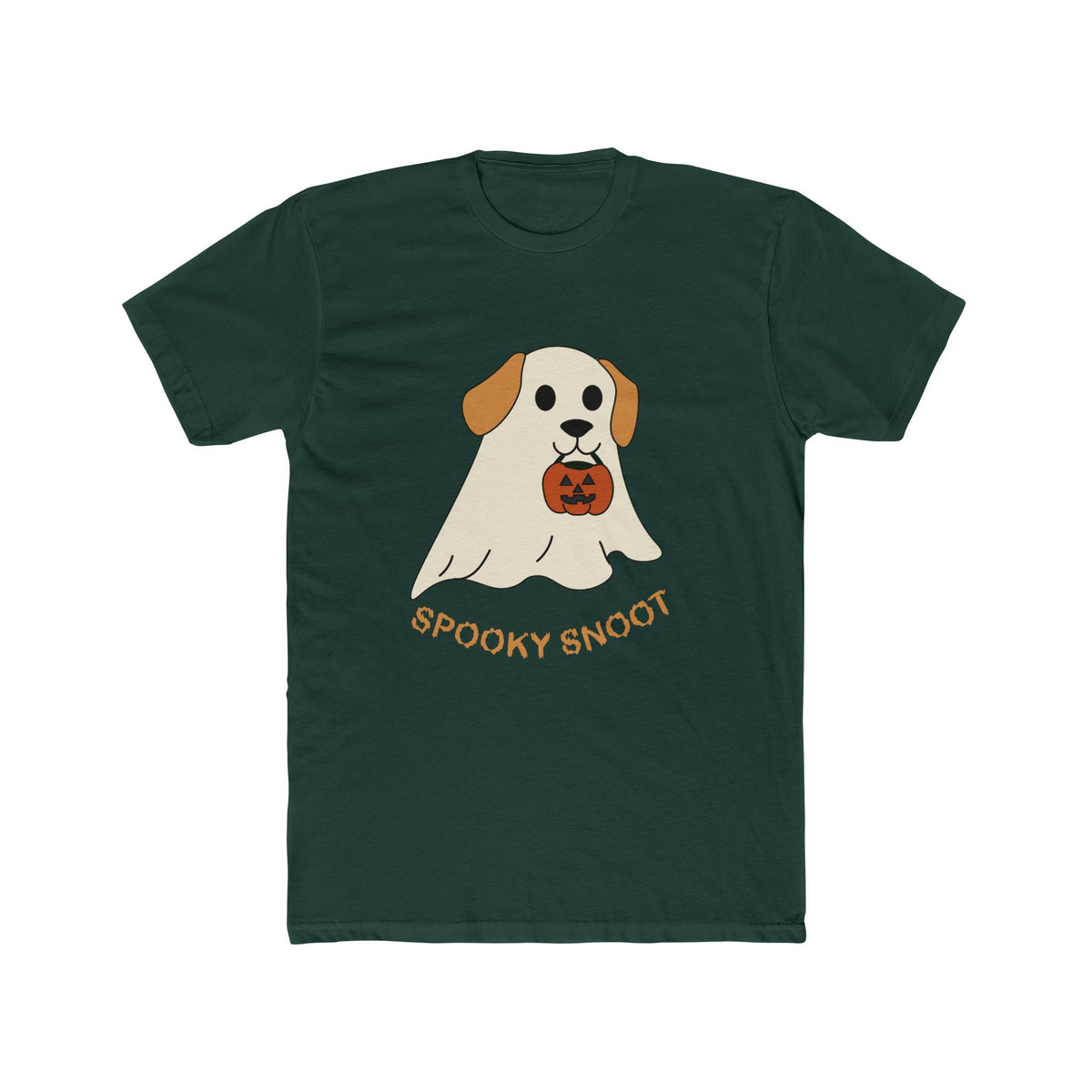 Spooky Snoot Ghost Dog T-Shirt Solid Forest Green