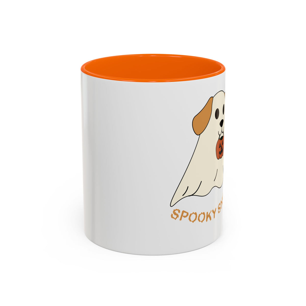 Spooky Snoot Dog Halloween Accent Coffee Mug Orange 11oz