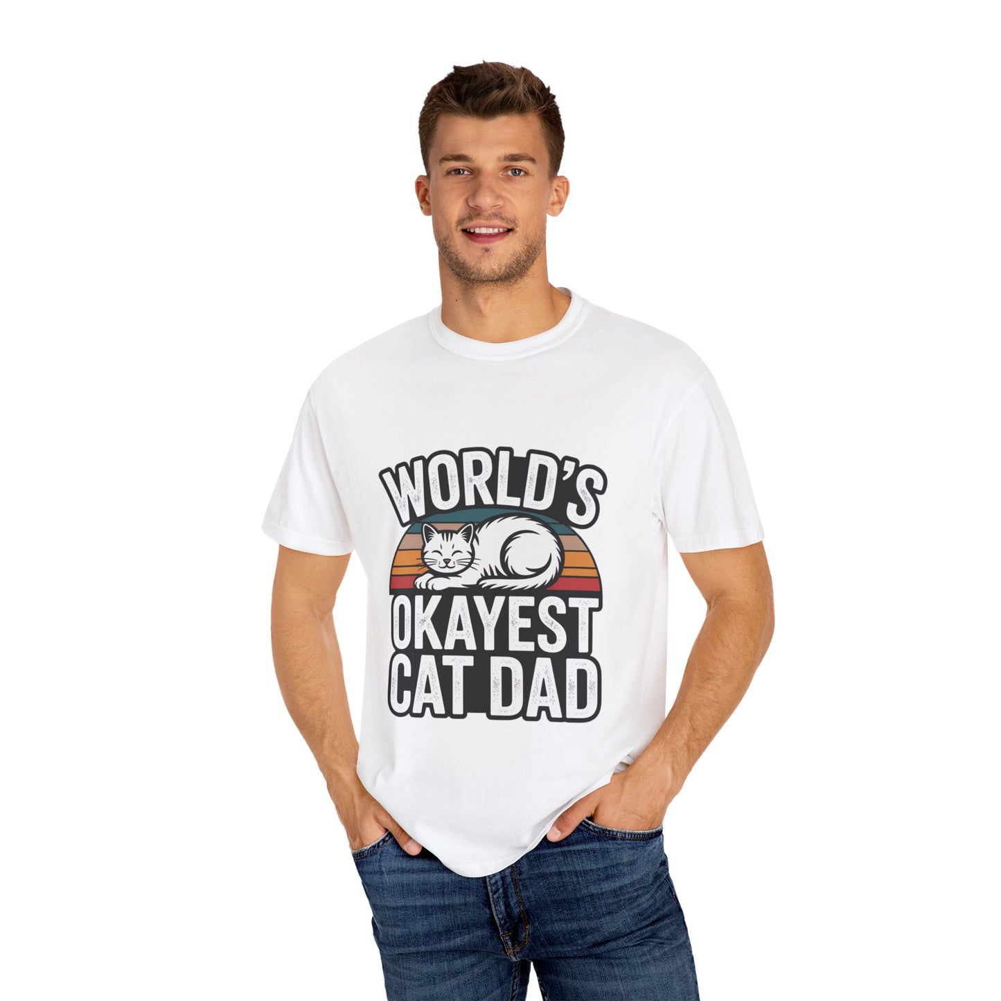 World’s Okayest Cat Dad – Funny Cat Parent T-Shirt