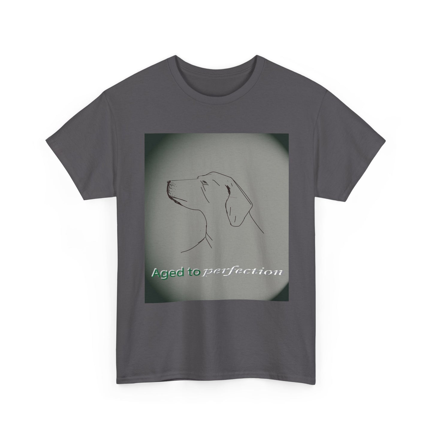 Dog Portrait Tee — "Aged to Perfection" Graphic T‑Shirt