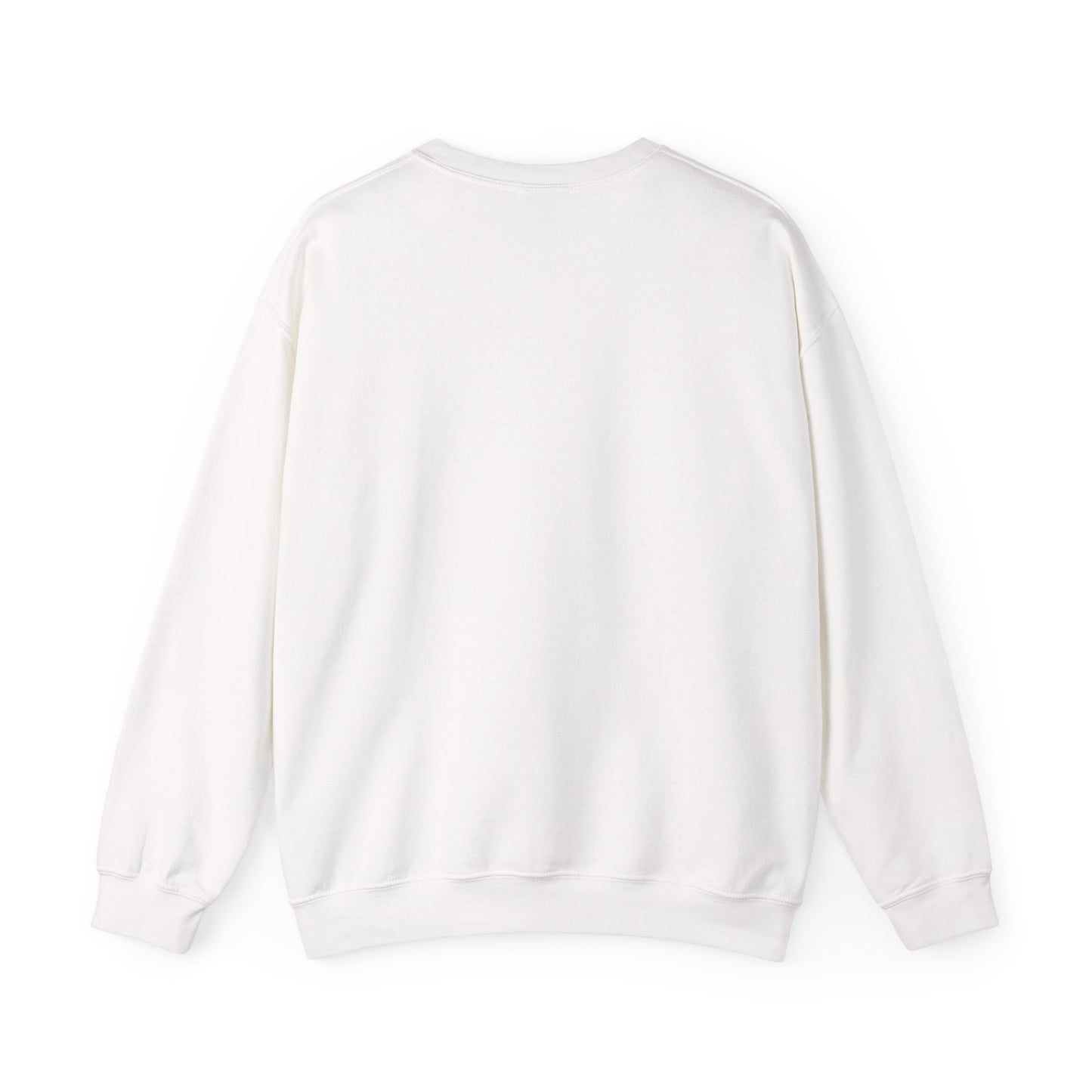 White Crewneck Sweatshirt with Minimalist German Shepherd Sketch — 'Guardian Every Season'