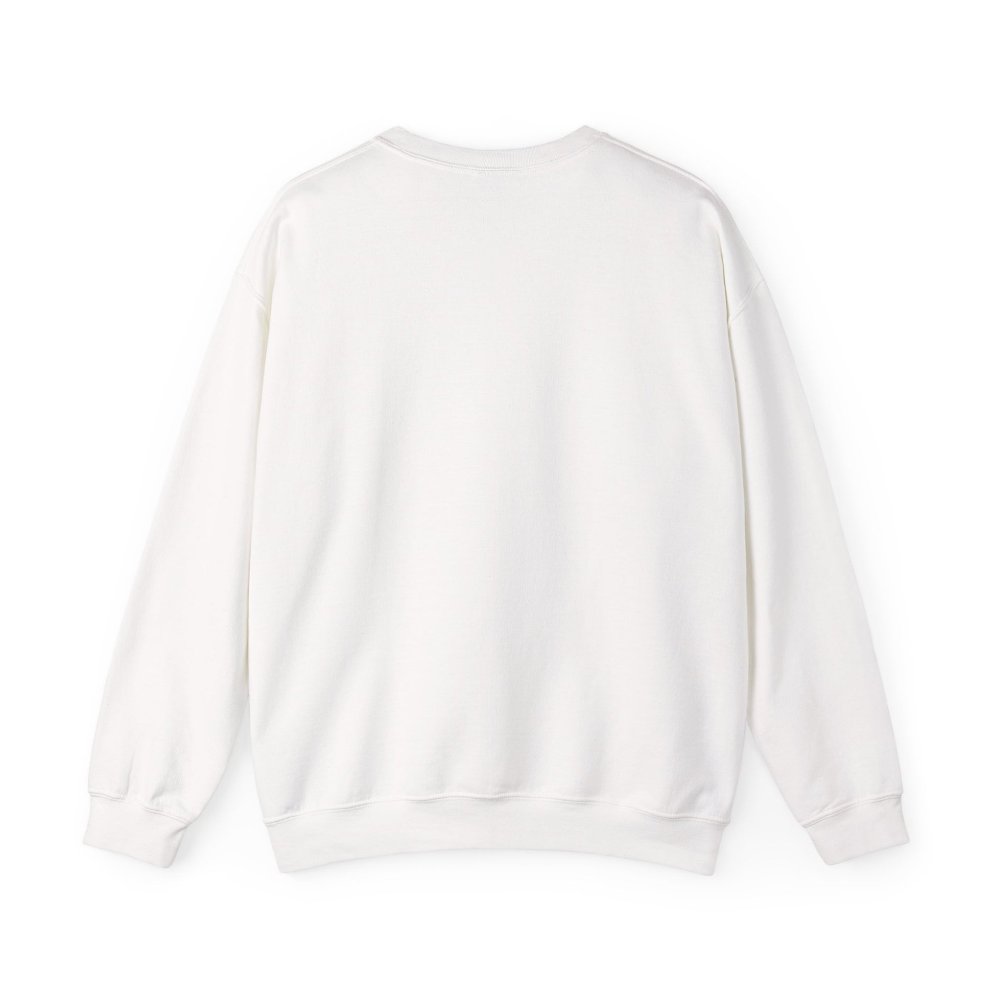 White Crewneck Sweatshirt with Minimalist German Shepherd Sketch — 'Guardian Every Season'