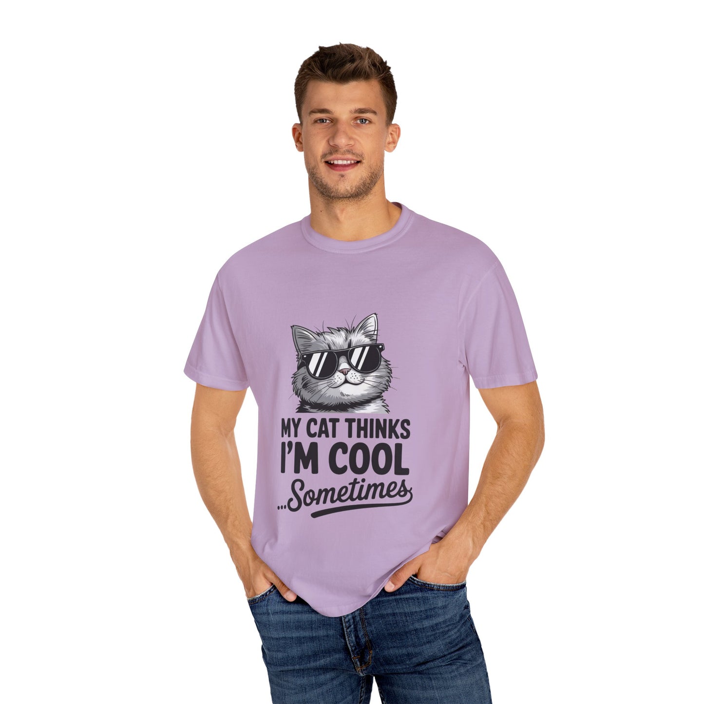 Cool Cat Unisex T-Shirt | Cat Lovers Gift | Funny Pet Tee | Gift for Him/Her | Cute Cat Shirt | Animal Lover Apparel Orchid