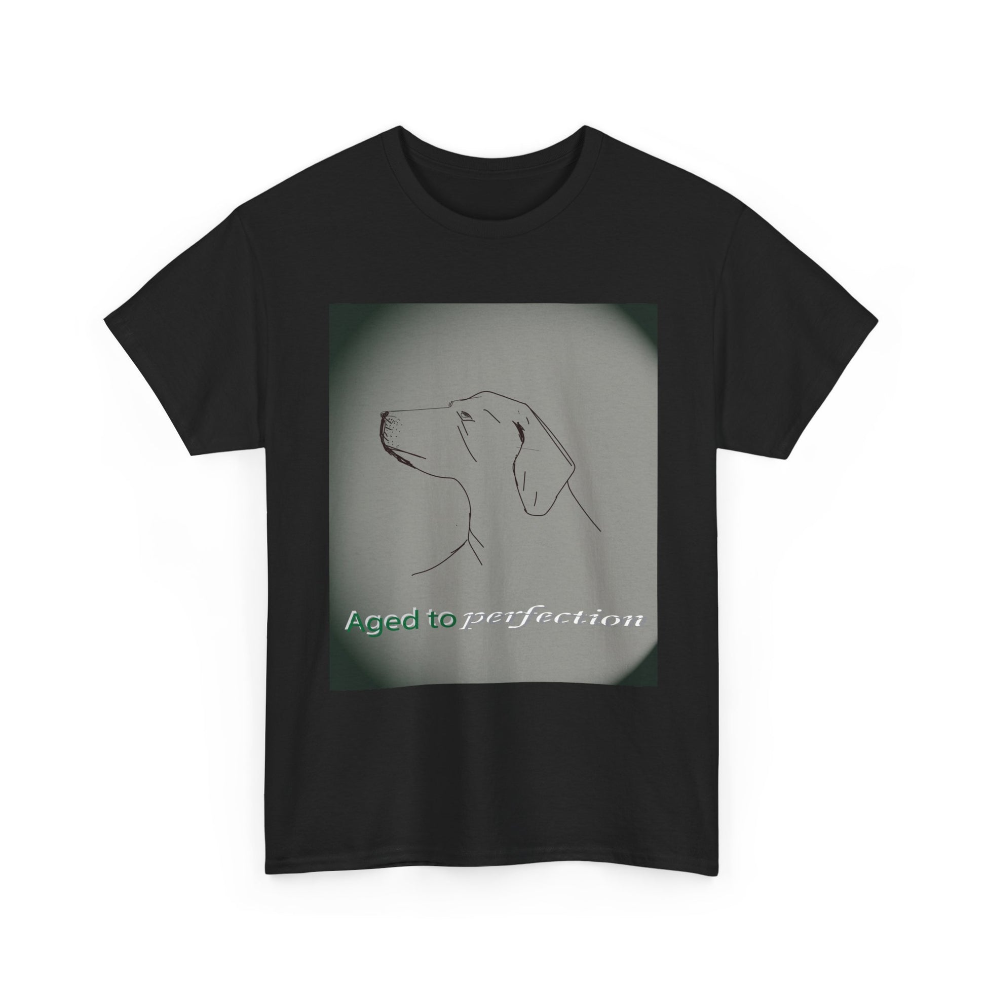 Dog Portrait Tee — "Aged to Perfection" Graphic T‑Shirt