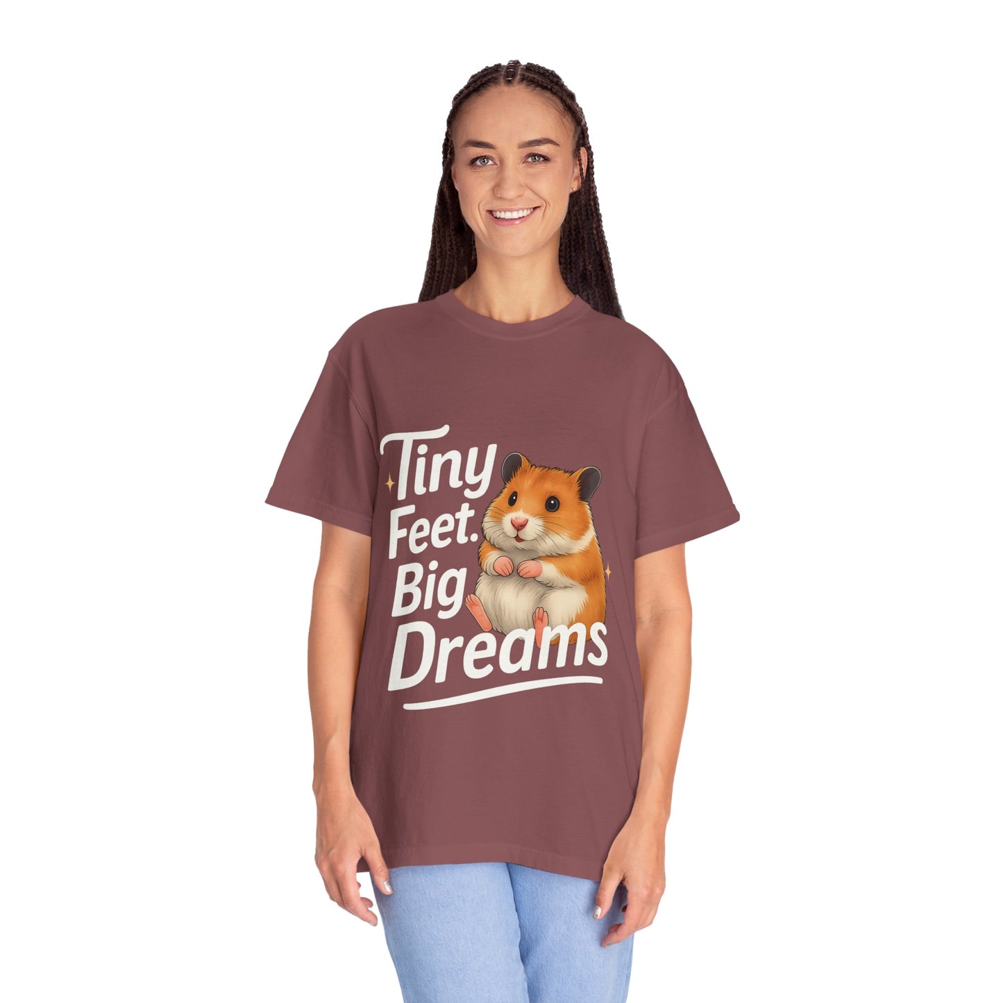 Tiny Feet, Big Dreams T-shirt | Cute Animal Tee, Gift for Hamster Lovers, Funny Pet Shirt, Unisex Casual Wear