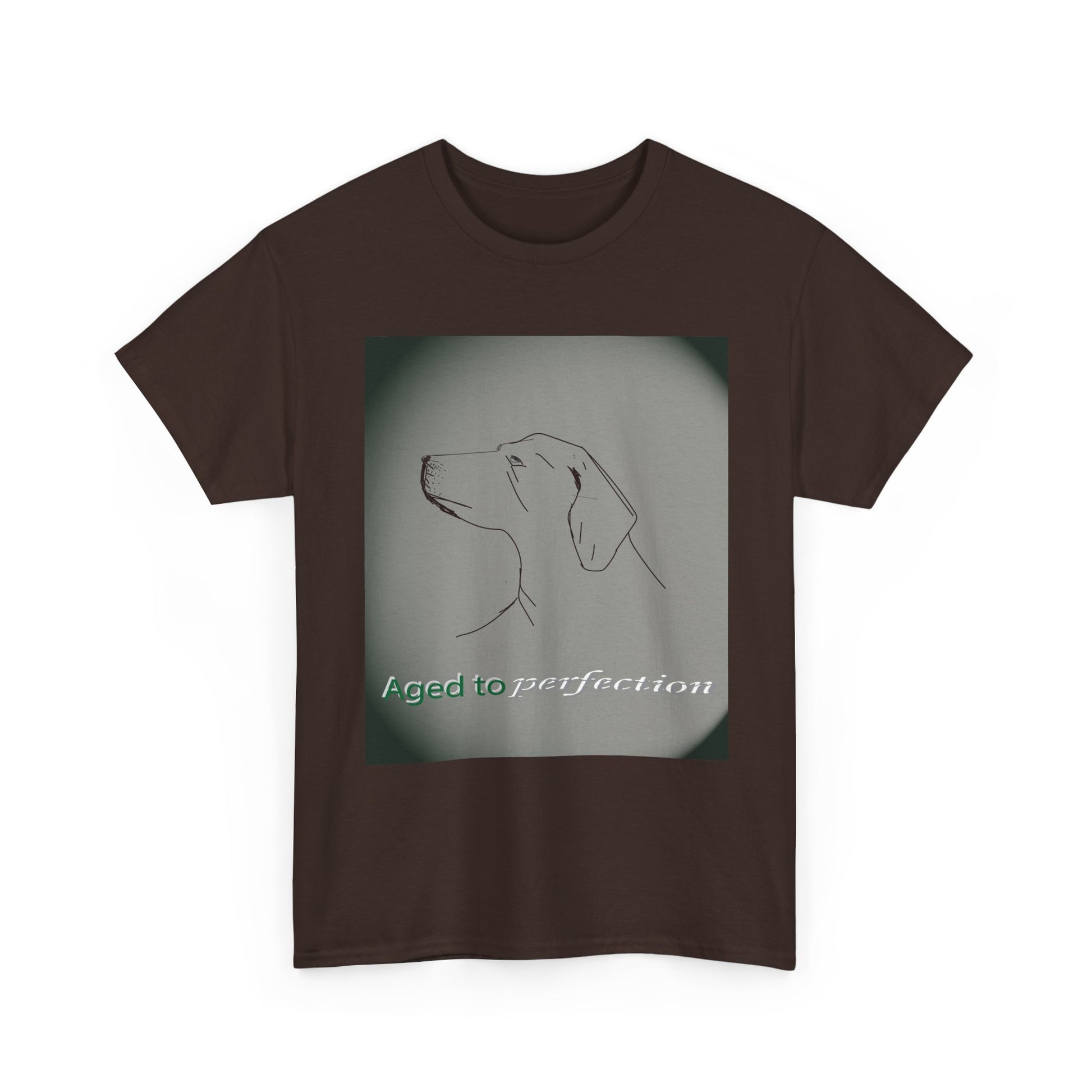 Dog Portrait Tee — "Aged to Perfection" Graphic T‑Shirt
