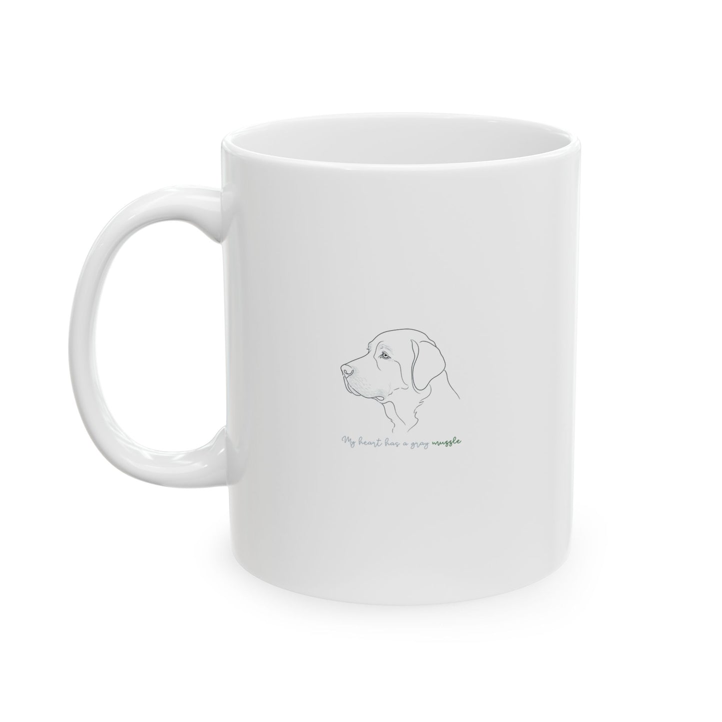 Gray Muzzle Senior Dog Mom Shirt – 'My Heart Has a Gray Muzzle' Gift for Dog Lovers, Old Dog Lover ceramic Cups 11oz