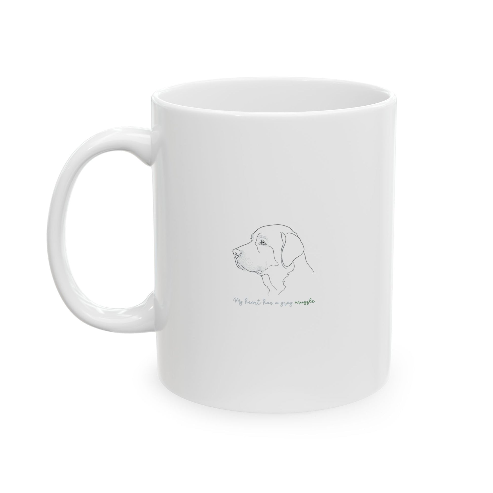 Gray Muzzle Senior Dog Mom Shirt – 'My Heart Has a Gray Muzzle' Gift for Dog Lovers, Old Dog Lover ceramic Cups 11oz