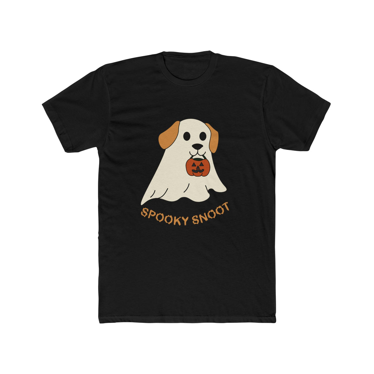 Spooky Snoot Ghost Dog T-Shirt Solid Black