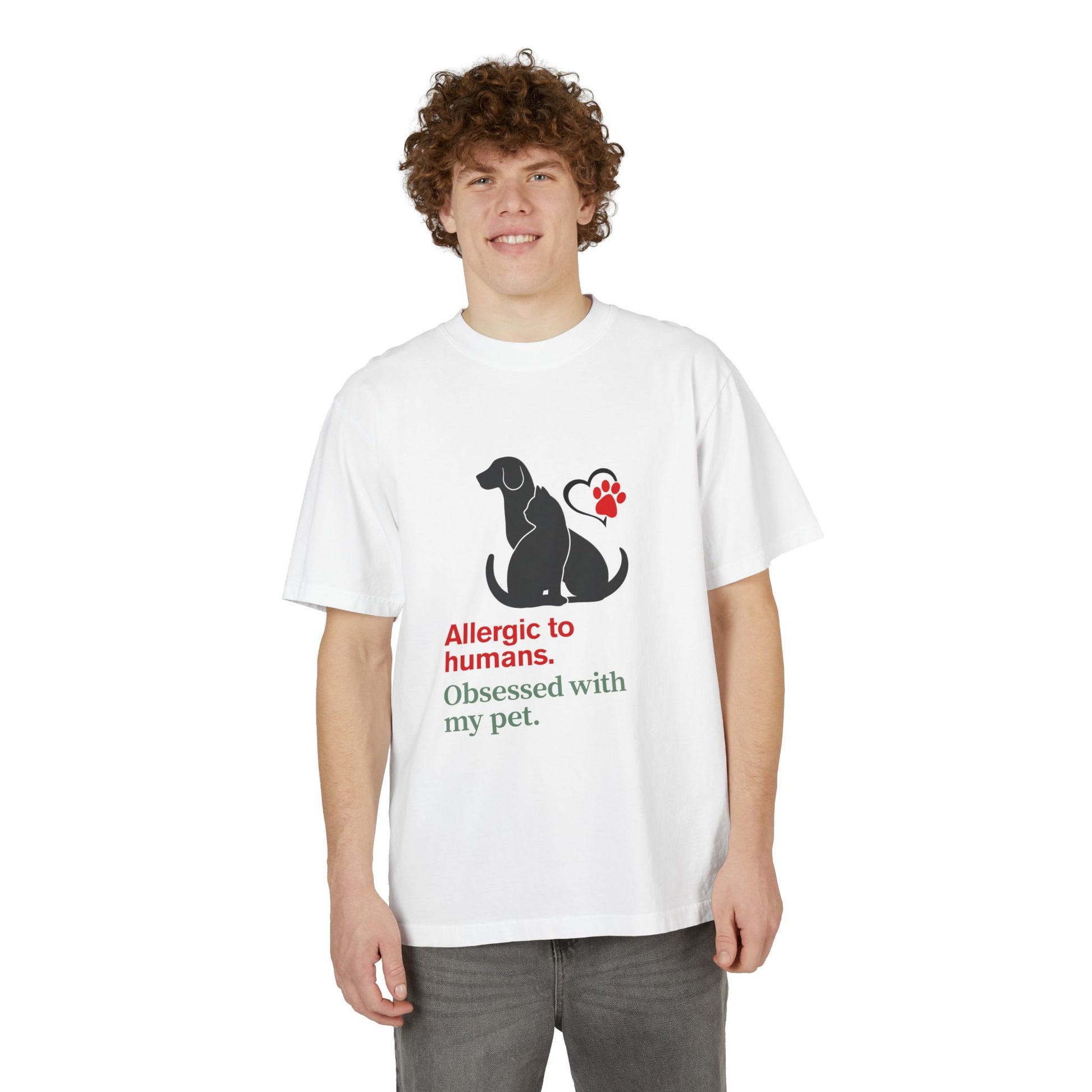 Dog Lover's Humor T-Shirt - Allergic to Humans, Pet Lover Tee, Gift for Dog Owners, Cute Dog Shirt, Casual Pet Apparel
