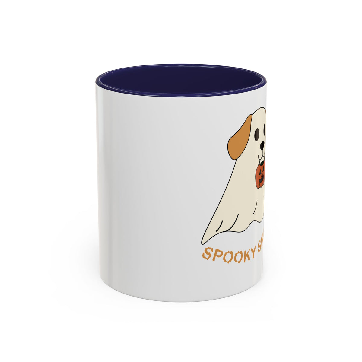 Spooky Snoot Dog Halloween Accent Coffee Mug Navy 11oz