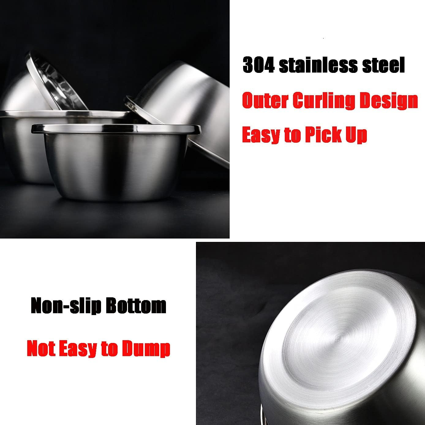 176oz Large Stainless Steel Dog Bowl Set – No-Spill 2-Pack for Food & Water