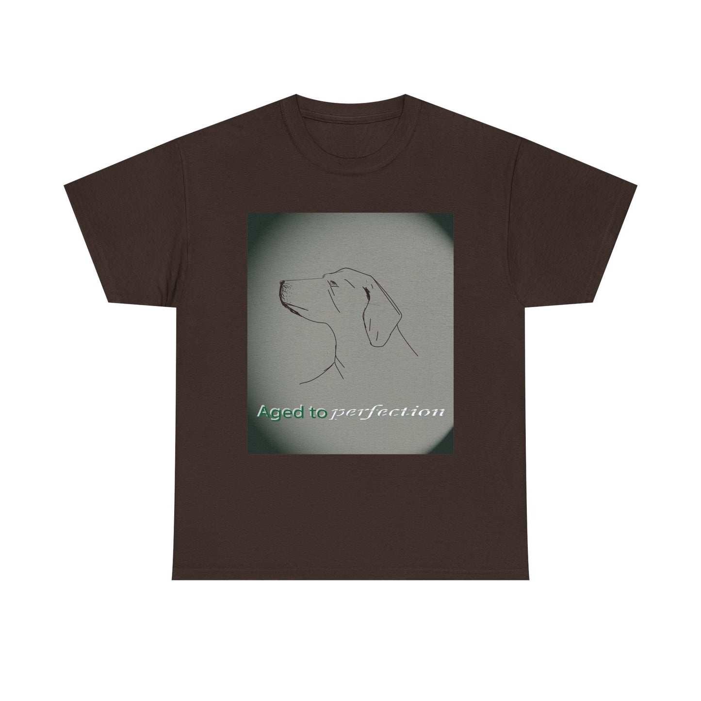 Dog Portrait Tee — "Aged to Perfection" Graphic T‑Shirt Dark Chocolate