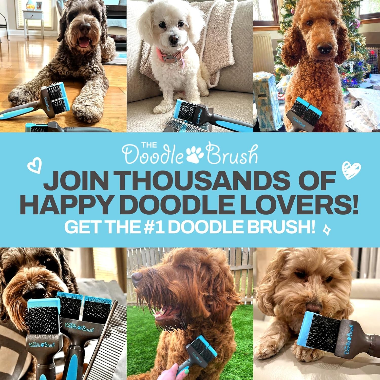 Double-Head Doodle Dog Slicker Brush – Grooming Tool for Long-Haired Breeds