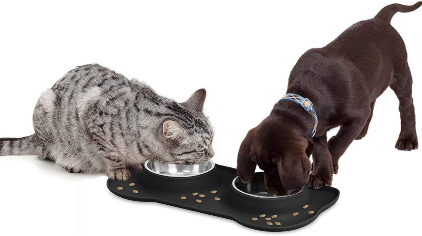 24oz Stainless Steel Dog & Cat Bowl Set – Non-Spill Stainless Steel Pet Bowl Set - Petgrove Online