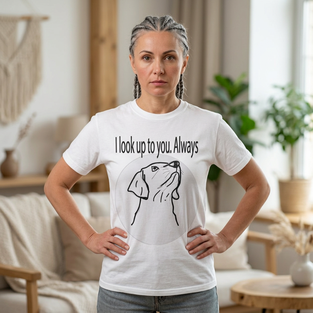 Dog Lovers T-Shirt — “I Look Up to You. Always” Graphic Tee