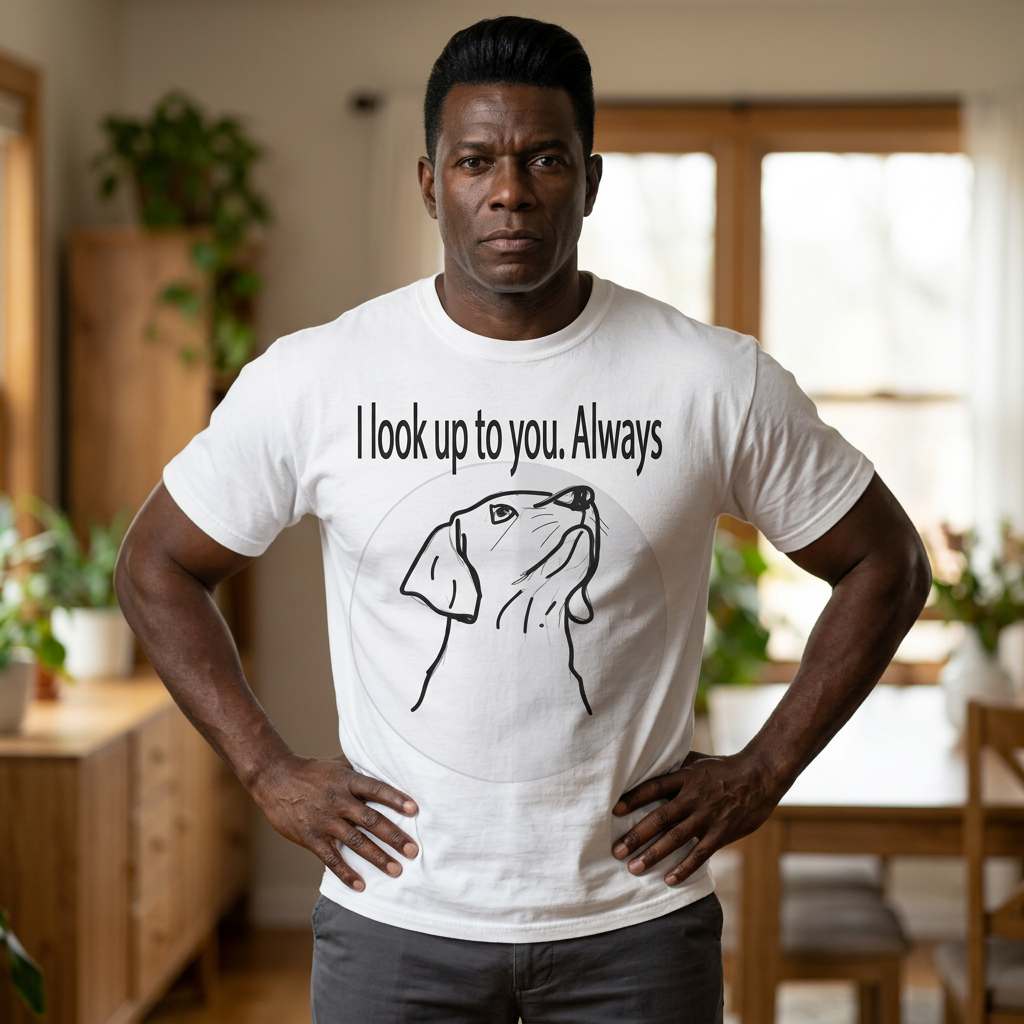 Dog Lovers T-Shirt — “I Look Up to You. Always” Graphic Tee