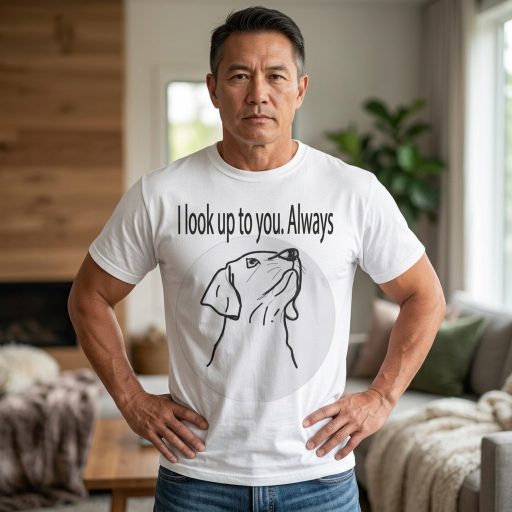 Dog Lovers T-Shirt — “I Look Up to You. Always” Graphic Tee