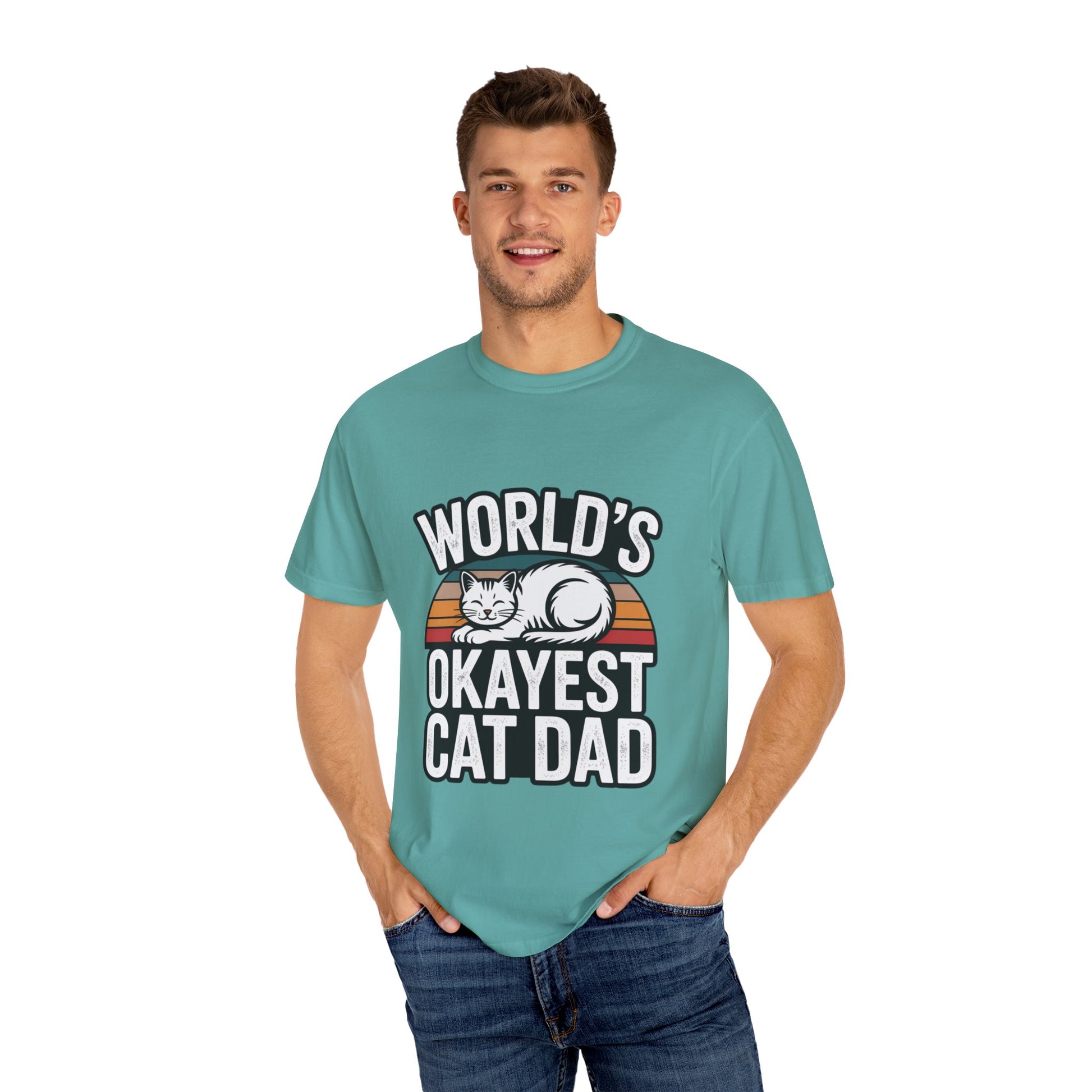 World’s Okayest Cat Dad – Funny Cat Parent T-Shirt