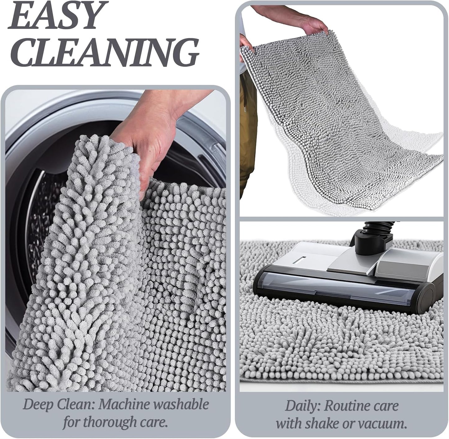 Dog- Door Mat Absorpmax Dog Mat for Muddy Paw, 35 × 25", Grey | Mud Rug with Non Slip Backing for Indoor & Outdoor, Washable Soft Chenille anti Mud Waterproof