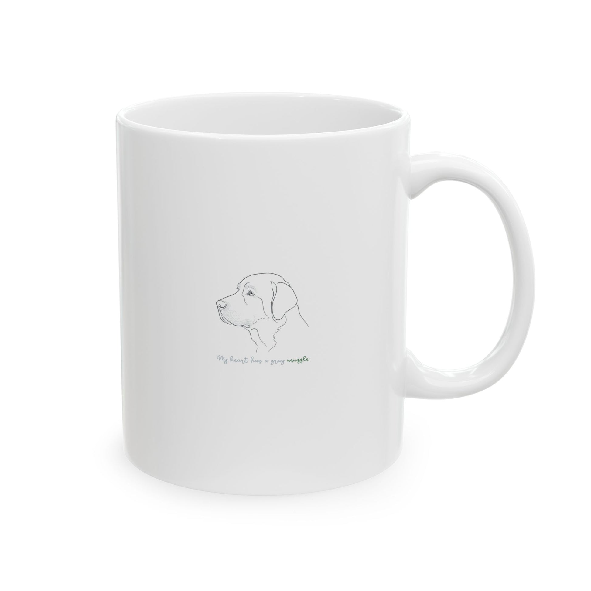Gray Muzzle Senior Dog Mom Shirt – 'My Heart Has a Gray Muzzle' Gift for Dog Lovers, Old Dog Lover ceramic Cups