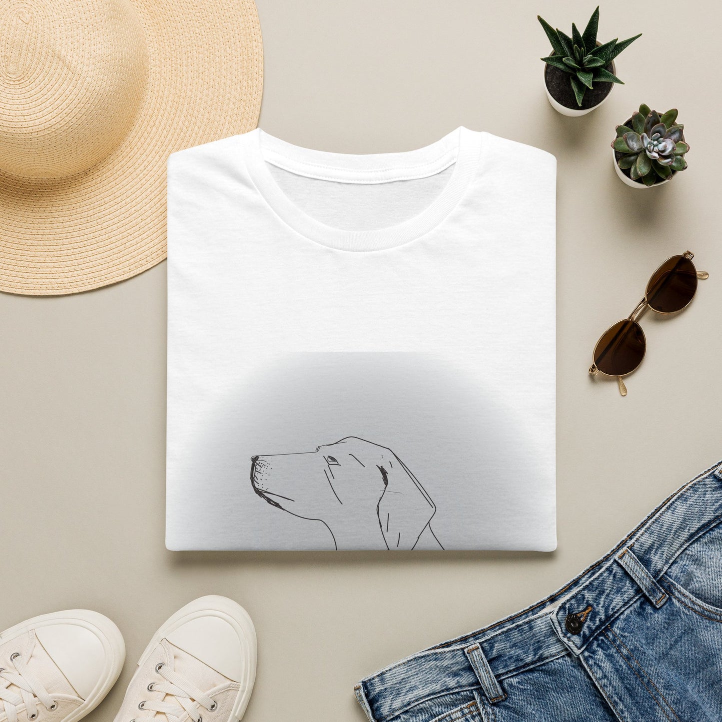 Dog Lover T‑Shirt — Minimalist Dog Profile "Aged to Perfection" Tee