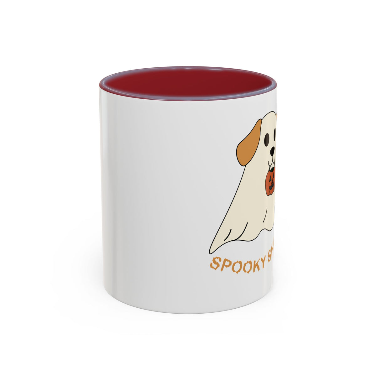 Spooky Snoot Dog Halloween Accent Coffee Mug Maroon 11oz