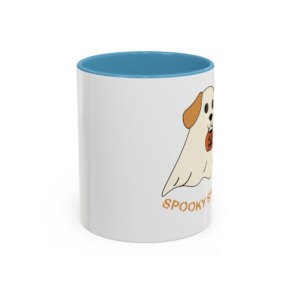 Spooky Snoot Dog Halloween Accent Coffee Mug Light Blue 11oz