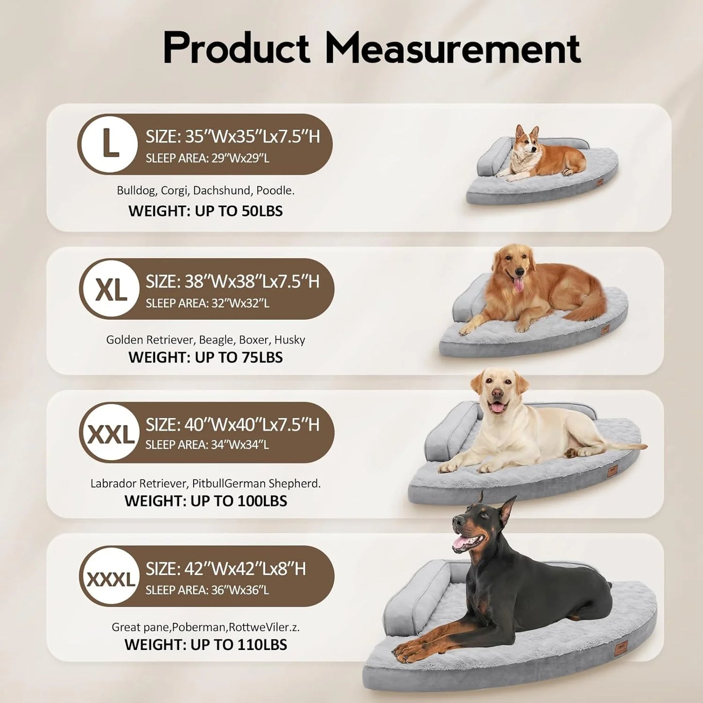 Orthopedic Memory Foam Dog Bed for Senior Dogs – Washable, Non-Slip