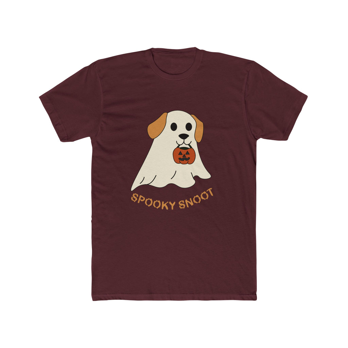 Spooky Snoot Ghost Dog T-Shirt Solid Maroon