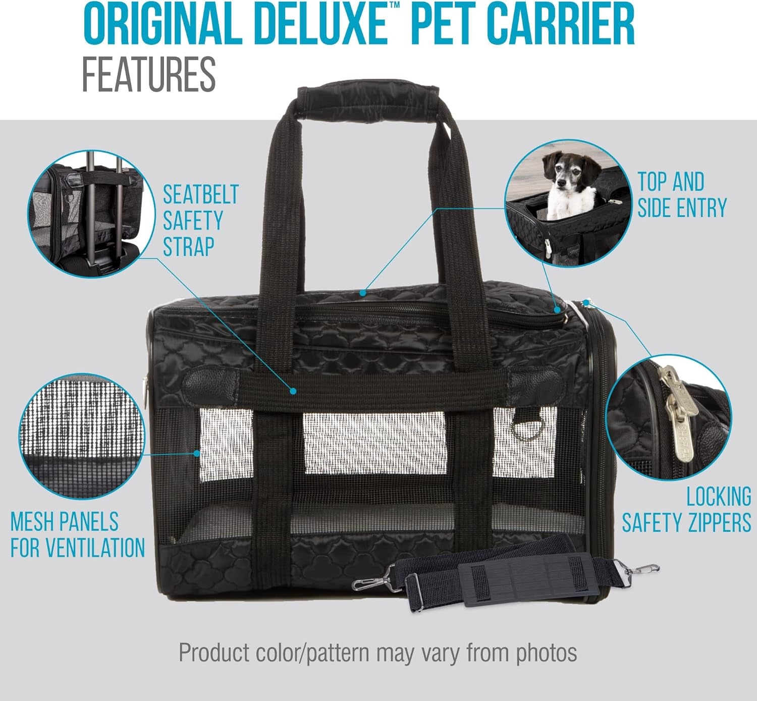 Deluxe Soft-Sided Pet Carrier – Airline Approved Large Travel Bag (Black Lattice)