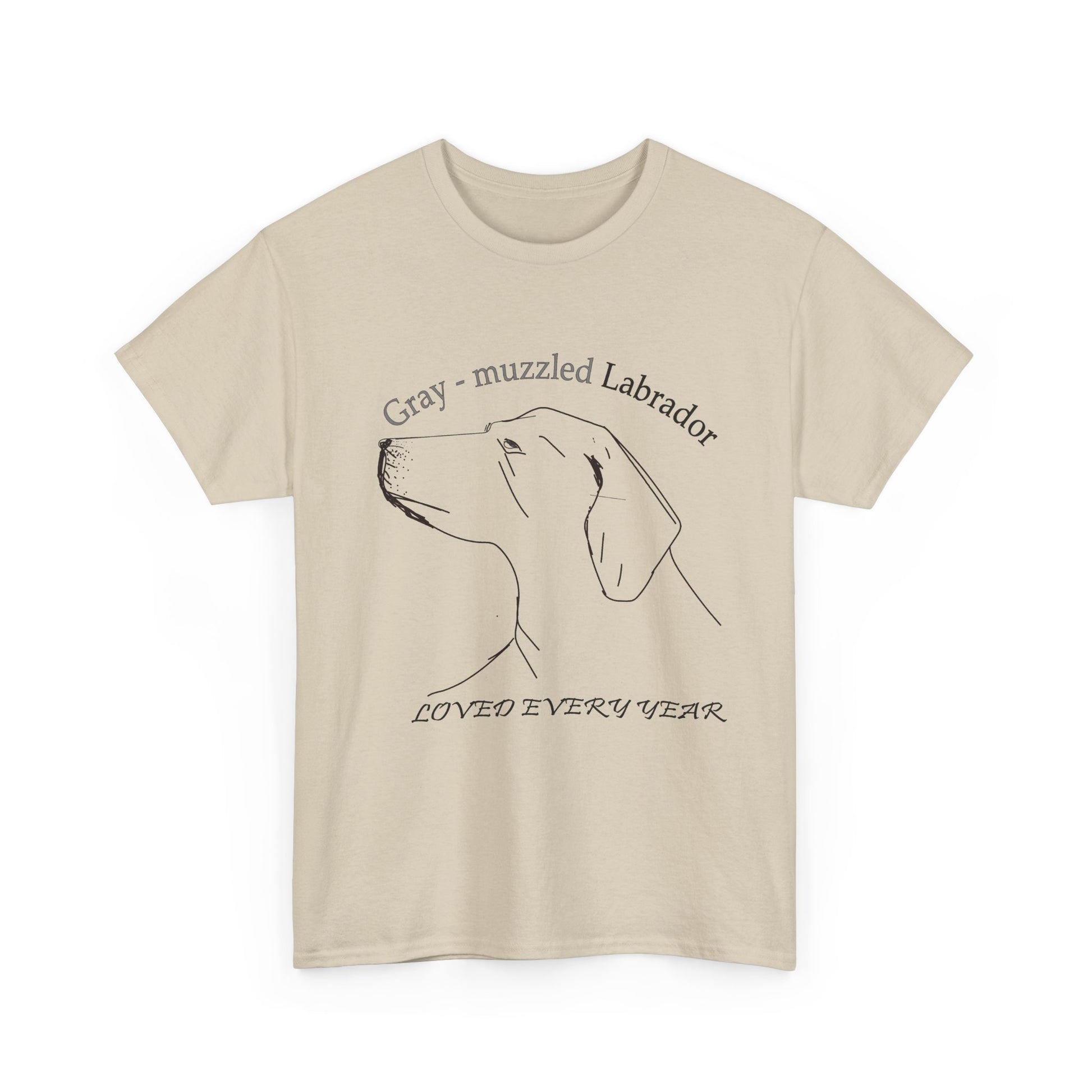 Gray-Muzzled Labrador Tee — "Loved Every Year" Memorial Dog Shirt