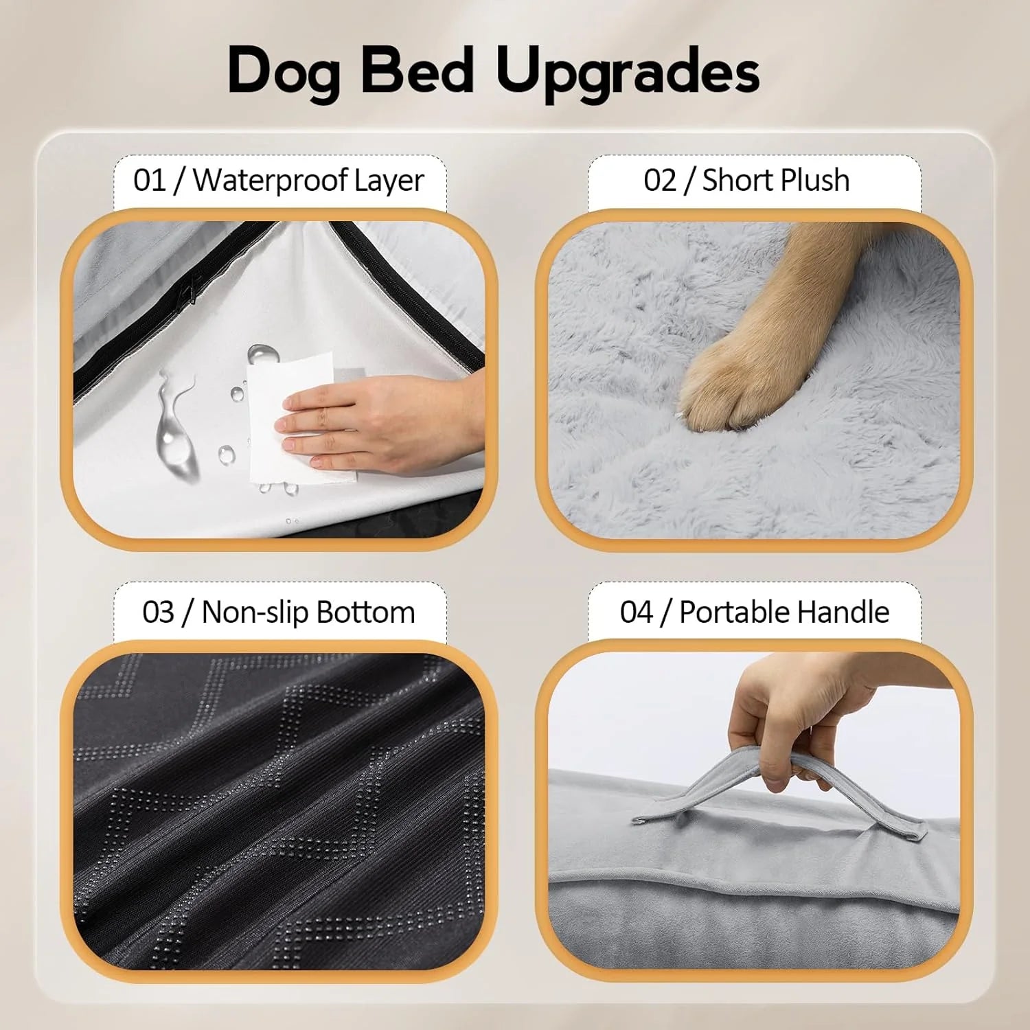 Orthopedic Memory Foam Dog Bed for Senior Dogs – Washable, Non-Slip